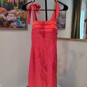 NWT Wear Your Love Red Satin Tie-Shoulder Cocktail Dress Size 4